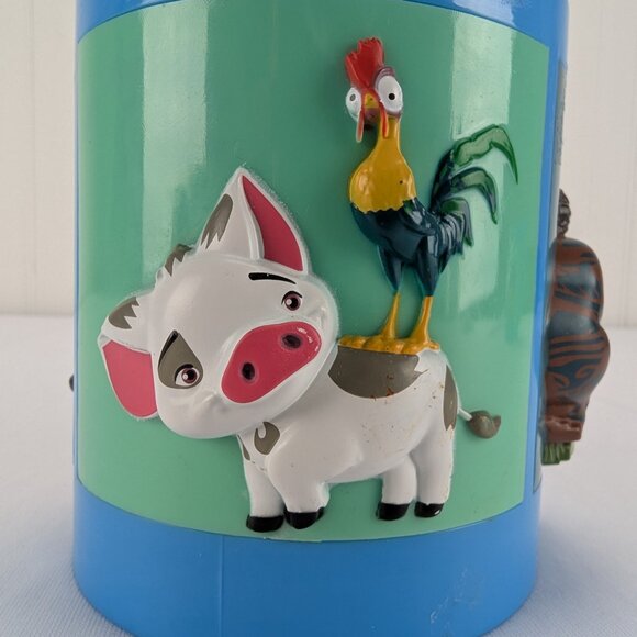 Disney Moana Plastic Mug Set of 2 Kids Handled 3D Characters Blue Reusable - Picture 11 of 12